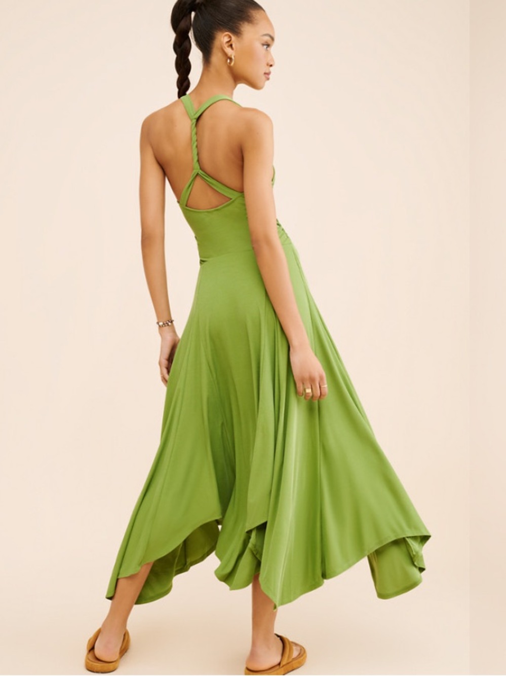 Free People Samilla Midi Dress in Fresh Chives Large - Picture 5 of 8